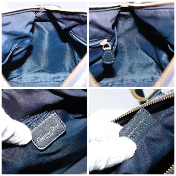 Christian Dior Trotter Canvas Hand Bag Canvas Navy Auth ep11158 - Picture 15 of 16